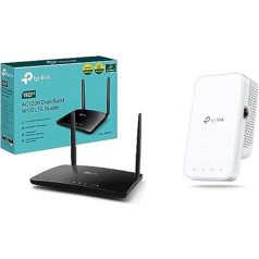 TP-Link Archer MR550 maršrutētājs 4G+ Cat6 300Mbps, Wi-Fi AC1200 Dual Band un RE330 WLAN pastiprinātājs AC1200