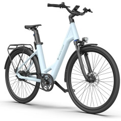 ADO E-Bike Air 28 Elektriskais velosipēds, Elektriskie velosipēdi Pedelec siksnas piedziņa, E velosipēds 28 collas, Moment sensors, 1 pārnesums, Aizmugurējais motors, 345.00 Wh akumulators, Sieviešu/Vīriešu elektrovelosipēds, Kabīnes bagāžnie