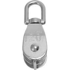 CekoCk Riemenscheibenseil Riemenscheiben for Draht, Rillenrad-Riemenscheibe, 20 mm, Edelstahl, Metall, Doppelrolle, Drahtseil-Riemenscheibenblock