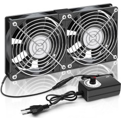 RUIZHI 240 mm korpusa ventilators 12 V PC ventilators - datora ventilators, regulējams vēja ātrums, PC ventilators, AC 220 V - 240 V ventilators, 2750 RPM, ventilators PC portatīvajam datoram, televizoram, radio, maršrutētājam, dubultais ventilator