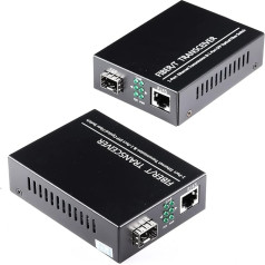 Atvērts SFP slots, 1 pāra 1,25 Gb/s gigabitu optisko šķiedru Ethernet media pārveidotājs no 10/100/1000Base-Tx uz 1000Base-SX SMF RJ45 ar SFP slotu, atbalsta SFP gigabitu moduļus līdz 120KM (2 gabali)