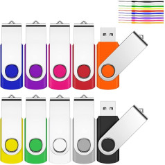 USB zibatmiņas 8 GB, JEVDES USB zibatmiņas, 10 atmiņas zibatmiņas, 8 GB USB 2.0 zibatmiņas disks, USB atmiņas zibatmiņa, datu glabāšanas pendrive ar aukliņu (10 gab.)