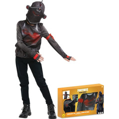 Black Knight-Kostümkoffer für Jugendliche Fortnite Faschingskostüm schwarz-rot