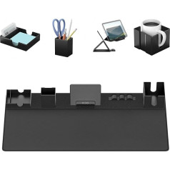 KDD Desk Mat 7-in-1 galda paklājiņš galda paklājs Velcro DIY galda organizatoru komplekts iPad statīvam/dzērienu turētājam/vizītkaršu turētājam/rakstāmpiederumu turētājam/kabeļu pārvaldībai