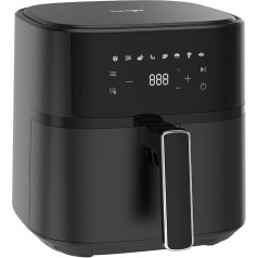 Iceagle karstā gaisa fritēze 6,5 L Airfryer XL - fritēze bez taukiem ar metāla iekšpusi | 1700 W karstā gaisa fritēze ar 8 gatavošanas programmām, digitālo displeju, ar vācu recepšu grāmatu