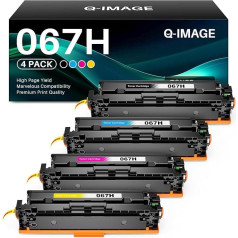 067H tonera kasetne, kas ir saderīga ar Canon 067 067H tonera kasetni, lai aizstātu Canon i-SENSYS LBP631 LBP631Cw LBP633 LBP633Cdw MF651 MF651 MF651Cw MF655 MF655Cdw MF655Cw MF657 MF657Cw dw dw MF657Cw (4 gab.)