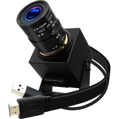 ELP HDMI 4K kamera 60 kadru/s ātrgaitas tīmekļa kamera USB 3.0 HDMI vienlaicīga izeja PC kamera 2,8-12 mm 4X manuālā fokusa objektīvs tuvplāna kamera datoram Mikroskops Teleskops Rūpnieciskā lietojuma kamera