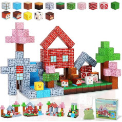 Gleamkid Magnetic Building Blocks, 111 Pieces Build My Creative Ranch, STEM Montessori Toy for Children from 3 Years, Magnetic Building Blocks for Boys and Girls