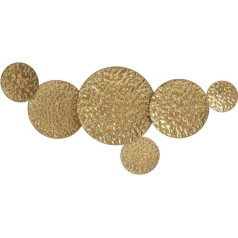 Nenux XXL Wall Decoration Metal Flowers Wall Decoration Circles 118 x 55 cm Gold Decorative Home Decoration