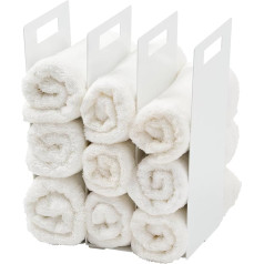 Yamazaki Home Tower Interlocking Towel Organiser, White, Pack of 2