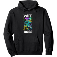 Sieva Mamma Boss Mamma Boss Mamma Boss Ģimenes mīlestība Mīļākā Mamma Pulovers ar kapuci, melns