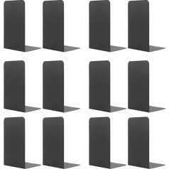 MSDADA Metāla grāmatu paliktņi, CD grāmatu statīvs bērniem, dekoratīvs grāmatu paliktnis skolai, mājai, birojam, bibliotēkas grāmatu turētājam (melns, 6)
