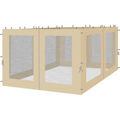 QUICK STAR 4 sānu paneļi ar moskītu tīklu lapām lapene 3 x 4 m sānu siena Smiltis