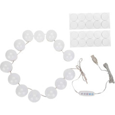 Dioche 14 LED spoguļa gaisma, kosmētikas spoguļa spuldze Holivudas stilā, krāsaina, pielāgojama, aptumšojama LED lampa grima spogulim un kāzu svinībām