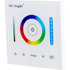 Milight sienas skārienpaneļa LED kontrolieris RGB / RGBW / RGB + CCT krāsu maiņas LED lentes gaismai ar līdzstrāvu 12-24V