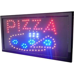 Gaismas zīme Reklāmas dēlis LED ar uzrakstu Pizza 48 x 25 x 2 cm