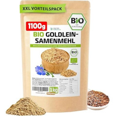 Zelta linsēklu milti Organic 1 kg + 100 g Extra XXL Value Pack Zelta linsēklu milti, ar augstu olbaltumvielu saturu, bez lipekļa un zemu ogļhidrātu saturu, zelta linsēklu milti kā miltu aizstājējs