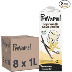 Provamel Organic-Bio Soy Drink Vanilla, растительный напиток, веганский, без лактозы, без глютена, UHT, 8 x 1 л (упаковка из 8)