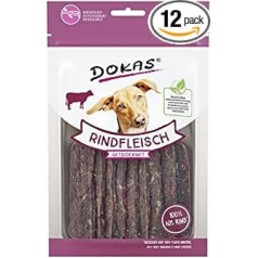 Dokas Dog Liellopu gaļa, žāvēta suņiem kā uzkoda - 12 x 70 g