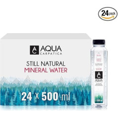 AQUA CARPATICA 500 ml x 24 Negāzēts ūdens, dabīgs minerālūdens, ar dabīgiem elektrolītiem, 100% pārstrādājams, bez BPA, bez gāzveida ogļūdeņraža, lieliski piemērots bērnu ēdiena pagatavošanai.