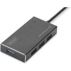 Centrmezgls/uztvērējs 4 porti usb 3.0 superspeed, aktīvs, alumīnija