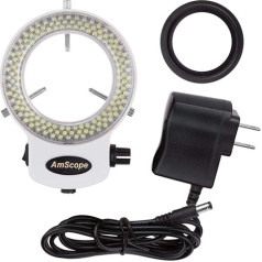 AmScope LED-144W-ZK Balts regulējams 144 LED gredzenveida gaismeklis stereomikroskopam un kamerai