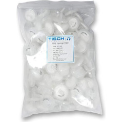 Tisch Brand SF17400 PTFE šļirces filtrs, 5,00um, 25 mm, 1/Pack/100 iepakojumā | Noturība pret laikapstākļiem: hidrofobisks | Maksimālā darba temperatūra: 130 °C | Pārraušanas spiediens (PSI): 87 |