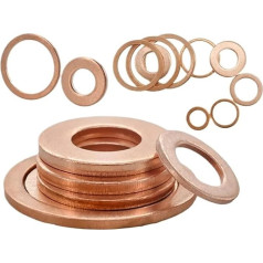 Unterlegscheiben aus Messing. Unterlegscheiben aus Ölstopfen aus massivem reinem Kupfer, Unterlegscheibe, O-Ring-Dichtung, flache Dichtungsabstandshalter for Motorradsumpf, M5, M6, M8, M10, M12, M14,