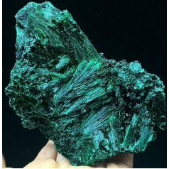 ARrase 496.5g Dark Green Needle/Fibrous Malachite Specimen Room Decor