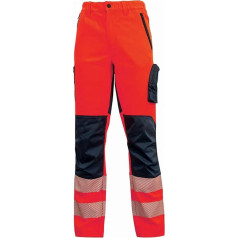 U-Power Linea Hi Light, modelis Roy HL222RF, elastīgas bikses, 52% poliesters/44% kokvilna/4% elastāns, fluorescējošs siets, 4XL izmērs, sarkanā fluo krāsā