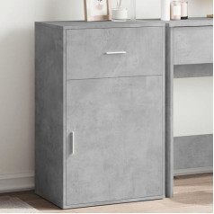 CCCINER Beistellschrank Betongrau 56,5x39x90 cm Holzwerkstoff,Stabiles Betongraues Sideboard aus Holzwerkstoff mit Stauraum und umkippsicherer Wandhalterung Aufbewahren & Organisieren, Schließfächer