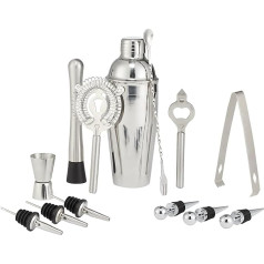 Amazon Basics 13 x nerūsējošā tērauda stieņu komplekts 24oz Shaker Pourer Jigger Muddler