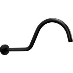 JINYOMFLY 42 cm dušas rokas sienas roka dušas galviņai Lietus duša dušas pagarinājums dušas pagarinātājs vannas istabas fiksētajai dušas galvai, nerūsējošais tērauds, pie sienas (melns 2)