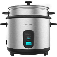 Cecotec Reiskocher RiceFusion 7000 Inox. 700 W, 1,8 litru tilpums, 10 porcijas, Edelstahl und Glasdeckel.