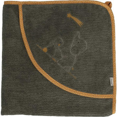 Sterntaler Baby Unisex Vannas dvielis Baby GOTS Vannas dvielis ar kapuci Elephant 100 x 100 cm - Vannas dvielis Baby Towel Bērnu vannas dvielis - brūns