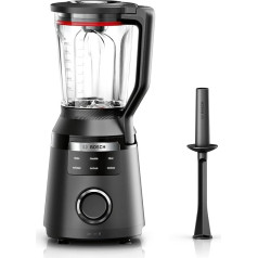 Bosch VitaPower Series 6 MMBD665B1 ātrgaitas blenderis, 45 000 apgr./min, 6 programmas, ieskaitot karsto zupu un tīrīšanu, 2 l maisīšanas trauks, stūmējs, daļas, kas nav paredzētas mazgāšanai trauku mazgājamā mašīnā, ražots Eiropā, 1800