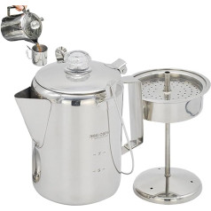 Fulenyi Percolator kafijas katls, Percolator kafijas automāts, nerūsējošā tērauda kafijas automāts, plīts perkolatori ar 9 kausu ietilpību kempingam, āra kafijas automāts