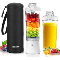 Pārnēsājams blenderis Smoothie Maker - 600 ml mini stand mikseris - 6 asmeņi, ceļojuma vāks un izolēts apvalks - USB uzlādējams blenderis Protein Shaker pudele virtuvei, ceļošanai, birojam, fitnesam, kemperim