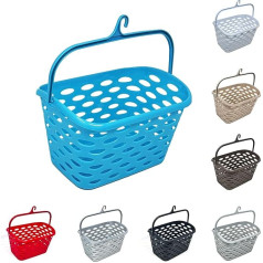 Heavy Duty Plastic Clothes Peg Basket with Handle Lightweight Convenient Size for Hanging All Clothes with Hooks Clothes Line Clothes Airer, turquoise basket, Large (4) US