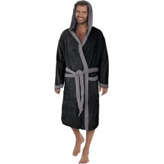 Octopus Terry Towelling Bathrobe for Men Made of 100% Cotton (350 g/m²) with Oeko-Tex Certification - Hood - 2 Pockets - Belt f5720