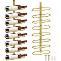 KHayRovies Vīna statīvs Sienas metāla vīna pudeļu turētājs Sienas vīna turētājs 8 pudeļu pudeļu statīvs Pudeļu turētājs Pudeļu turētājs Piekaramais plaukts Pudeļu statīvs Vīna pudeļu statīvs vīnam (C)