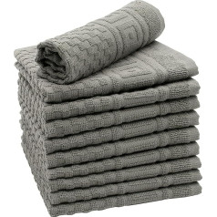 ZOLLNER 10 flaneļu komplekts ar vafeļu rakstu, 100% kokvilna, 30 x 30 cm, antracīta krāsā