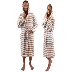 Betz ROM Dressing Gown Sauna Gown with Hood for Men and Women Brown / White