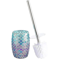 Whole Housewares Tualetes birste ar turētāju - Tualetes birste un nāras - birstes turētājs vannas istabas piederumiem - zils