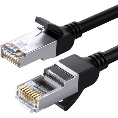 Patchcord RJ45 Ethernet Cat 6 U/UTP apaļš 1m - melns