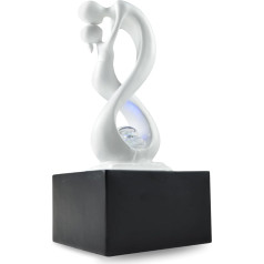 Zen Light SCFR19-C8M Modernā iekštelpu strūklaka Amor melnbaltā krāsā ar krāsainu LED apgaismojumu, 31 cm x 14 cm x 14 cm