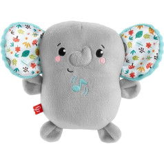 Fisher-Price Slumber Elephant Music Box - plīša zilonis ar nomierinošu vibrāciju, līdz 10 minūtēm mūzikas un skaņas, skaļuma regulēšana, mazgājams veļas mazgājamā mašīnā, jaundzimušajam no dzimšanas, HML65