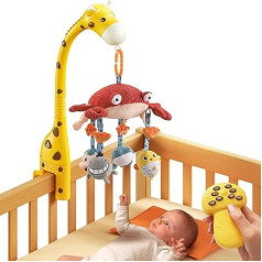 TUMAMA Baby Mūzikas bērnu gultiņa Mobile žirafe ar projektora spoguli Soft Hanging Toy Lullabies Gaismas un mūzikas tālvadības pults Rotējoša muzikāla bērnu gultiņa Starlight gultas rotaļlieta