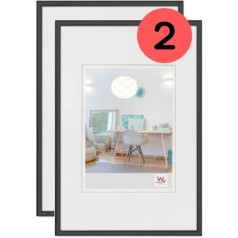 walther design KV040BD New Lifestyle plastmasas bilžu rāmītis, 30 x 40 cm, melns, 2 gabaliņi