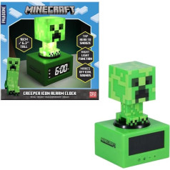 Paladone Minecraft Creeper modinātājs - oficiāli licencēta ikona ar Minecraft mūziku un nakts apgaismojumu bērniem un pusaudžiem, spēļu istabas aksesuāri, Minecraft spēļu entuziastu jaunums, dāvana